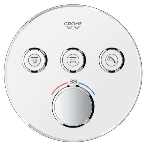 Bateria natryskowa GROHE GROHTHERM SMARTCONTROL podtynkowy element zewnętrzny 3-funkcyjna, biały 29904LS0