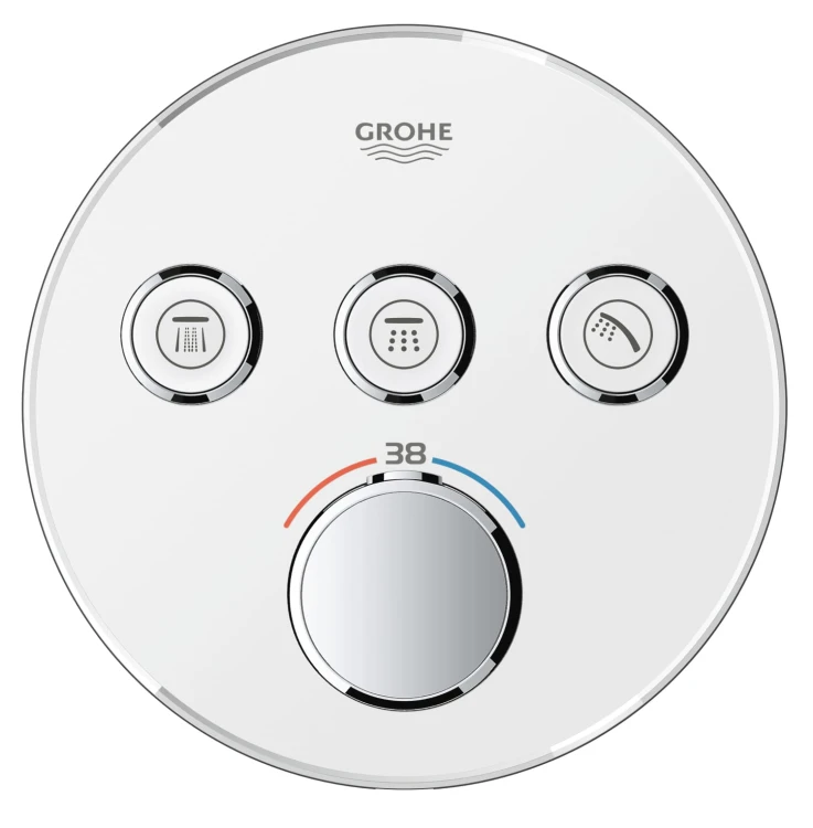 Bateria natryskowa GROHE GROHTHERM SMARTCONTROL podtynkowy element zewnętrzny 3-funkcyjna, biały 29904LS0