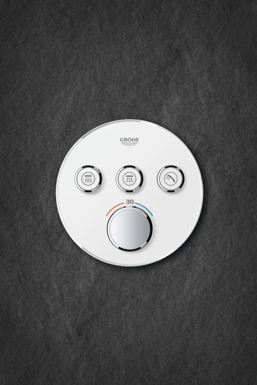 Bateria natryskowa GROHE GROHTHERM SMARTCONTROL podtynkowy element zewnętrzny 3-funkcyjna, biały 29904LS0
