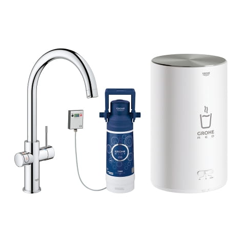 Bateria kuchenna GROHE RED DUO + Bojler M 4L 230V + Filtr, chrom 30083001