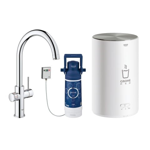 Bateria kuchenna GROHE RED DUO + Bojler M 4L 230V + Filtr, chrom 30083001