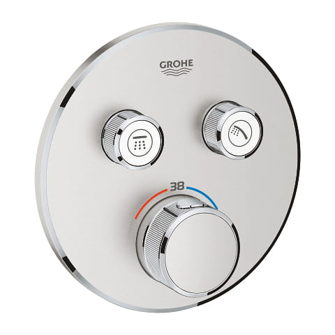 Bateria natryskowa GROHE GROHTHERM SMARTCONTROL podtynkowy element zewnętrzny 2-funkcyjna, stal nierdzewna 29119DC0