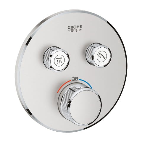 Bateria natryskowa GROHE GROHTHERM SMARTCONTROL podtynkowy element zewnętrzny 2-funkcyjna, stal nierdzewna 29119DC0