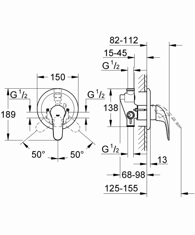Bateria prysznicowa GROHE EUROSMART NEW chrom 19451002