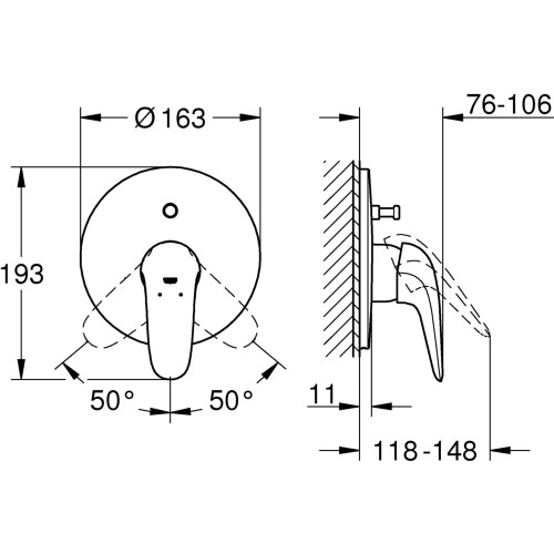 Bateria prysznicowa GROHE EUROSTYLE 2-funkcyjna, chrom 29099003