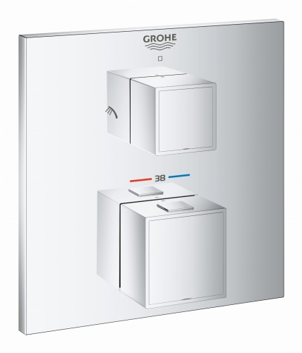 Bateria prysznicowa GROHE GROHTHERM CUBE podtynkowa 2-funkcyjna, chrom 24154000