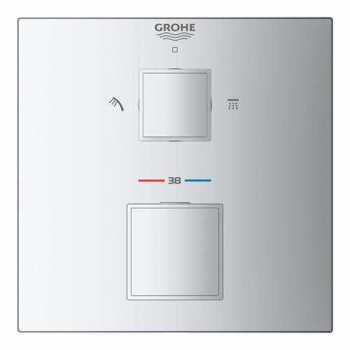 Bateria prysznicowa GROHE GROHTHERM CUBE podtynkowa 2-funkcyjna, chrom 24154000