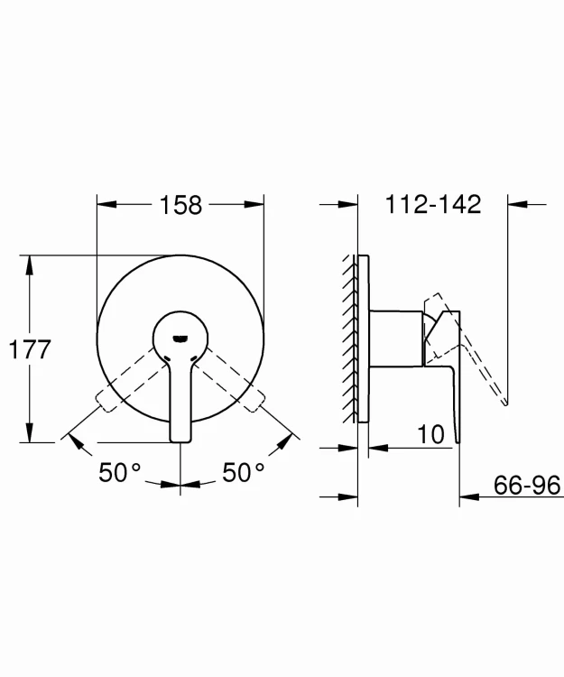 Bateria prysznicowa GROHE LINEARE podtynkowa 1-funkcyjna, chrom 24063001