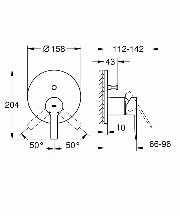 Bateria prysznicowa GROHE LINEARE podtynkowa 2-funkcyjna, chrom 24064001