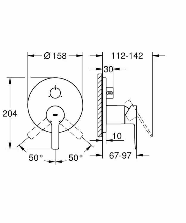 Bateria prysznicowa GROHE LINEARE podtynkowa 3-funkcyjna, chrom 24095001