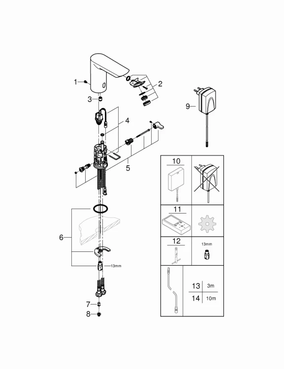 Bateria umywalkowa GROHE BAU COSMOPOLITAN chrom 36453000