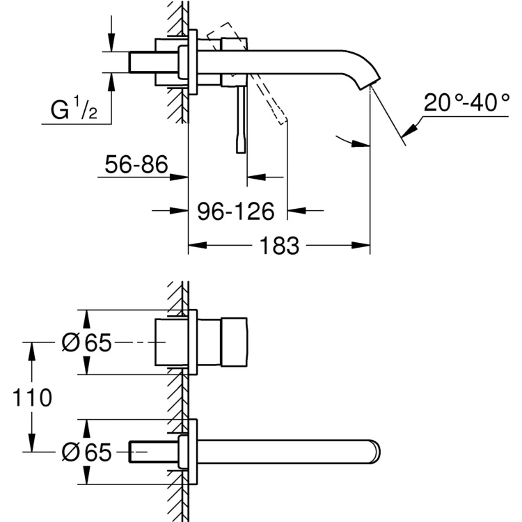Bateria umywalkowa GROHE ESSENCE chrom 19408001