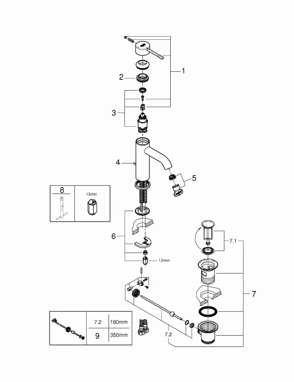 Bateria umywalkowa GROHE ESSENCE chrom 23591001
