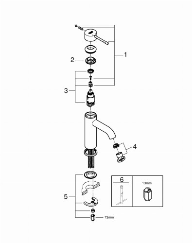 Bateria umywalkowa GROHE ESSENCE bez korka, cool sunrise 23590GL1