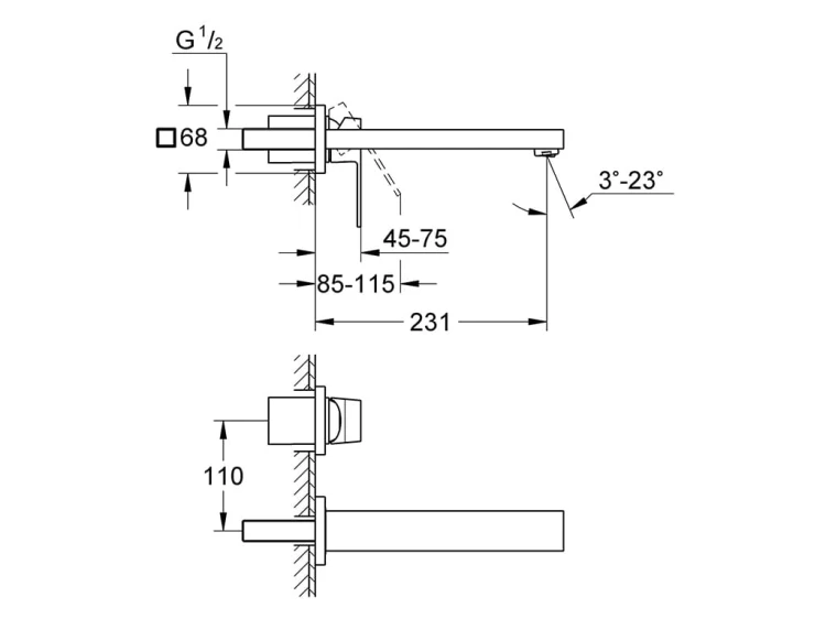 Bateria umywalkowa GROHE EUROCUBE chrom 23447000