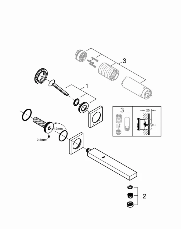 Bateria umywalkowa GROHE EUROCUBE JOY chrom 19998000