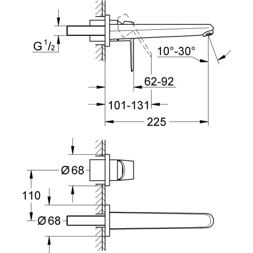 Bateria umywalkowa GROHE EURODISC COSMOPOLITAN chrom 19974002
