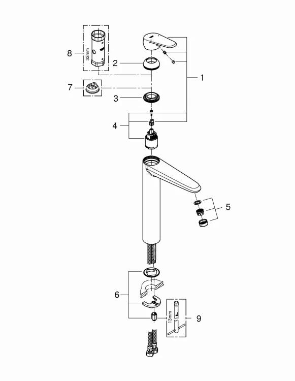 Bateria umywalkowa GROHE EURODISC COSMOPOLITAN chrom 23432000