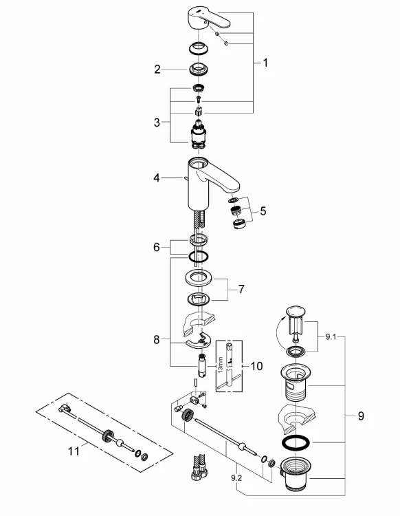 Bateria umywalkowa GROHE EUROSTYLE COSMOPOLITAN chrom 2338720E