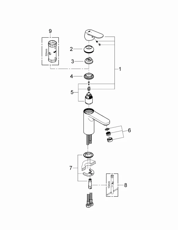 Bateria umywalkowa GROHE EUROSTYLE COSMOPOLITAN bez korka, chrom 2339800E