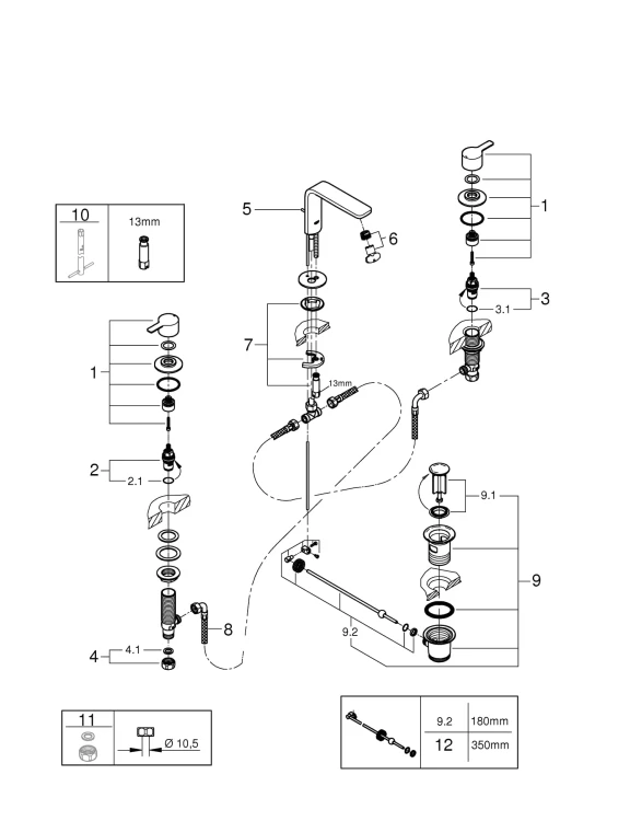 Bateria umywalkowa GROHE LINEARE chrom 20304001
