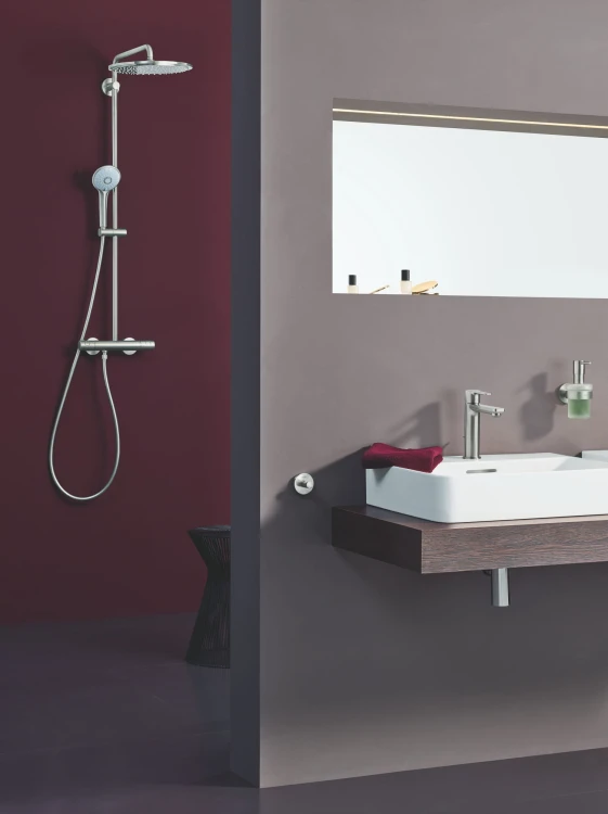 Bateria umywalkowa GROHE LINEARE stal nierdzewna 32114DC1