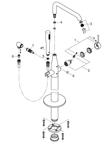 Bateria wannowa GROHE ESSENCE wolnostojąca, hard graphite 23491A01