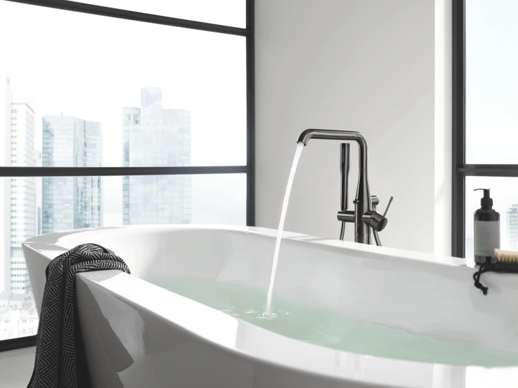 Bateria wannowa GROHE ESSENCE wolnostojąca,  brushed hard graphite 23491AL1