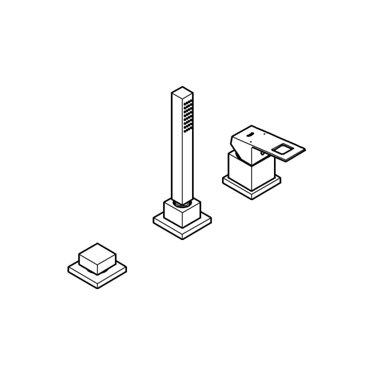 Bateria wannowa GROHE EUROCUBE chrom 19966000