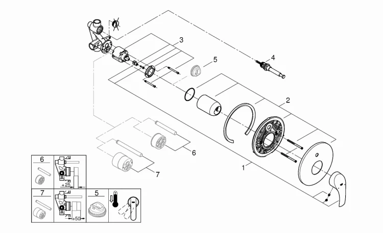 Bateria wannowa GROHE EUROSMART chrom 33305002