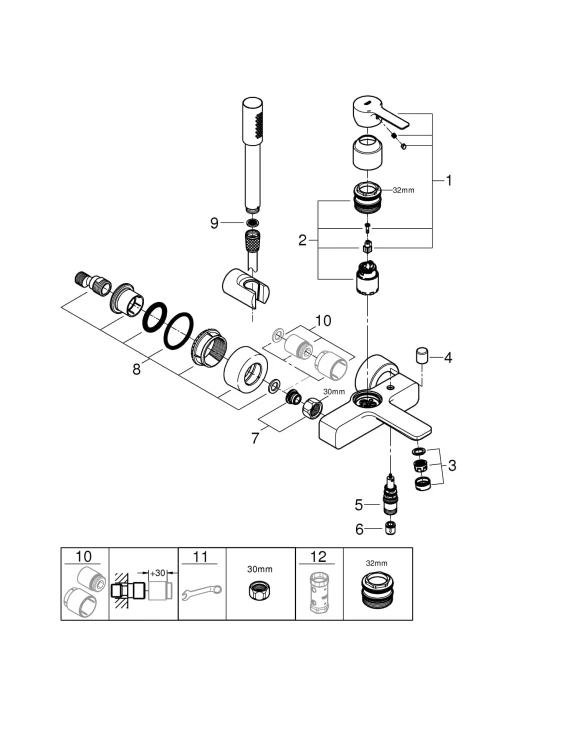 Bateria wannowa GROHE LINEARE chrom 33850001