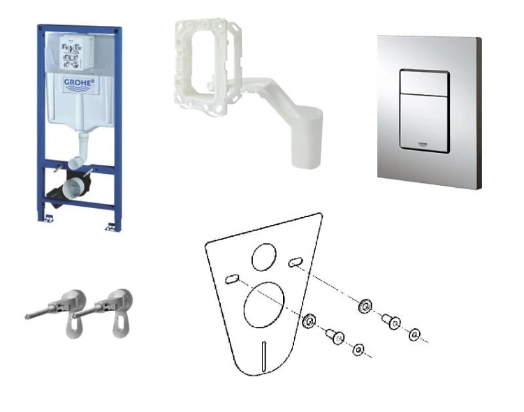 Zestaw podtynkowy do WC GROHE RAPID SL 5w1 z przyciskiem SKATE 38827000