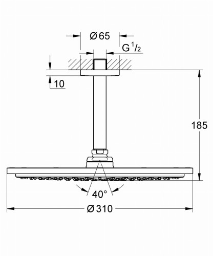 Głowica prysznicowa GROHE RAINSHOWER COSMOPOLITAN sufitowa, brushed warm sunset 26067DL0