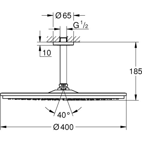 Głowica prysznicowa GROHE RAINSHOWER COSMOPOLITAN sufitowa, chrom 26256000