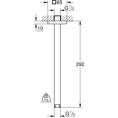 Ramię prysznicowe GROHE RAINSHOWER sufitowe, chrom 27484000