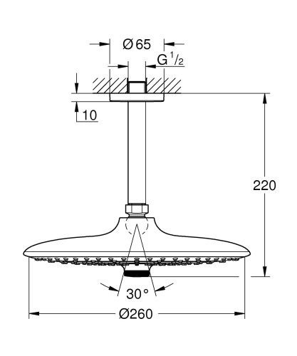 Głowica prysznicowa GROHE EUPHORIA sufitowa, chrom 26461000