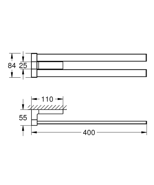Wieszak podwójny GROHE SELECTION CUBE chrom 40768000