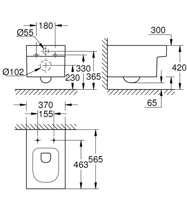 Miska wisząca GROHE CUBE CERAMIC biały 3924500H