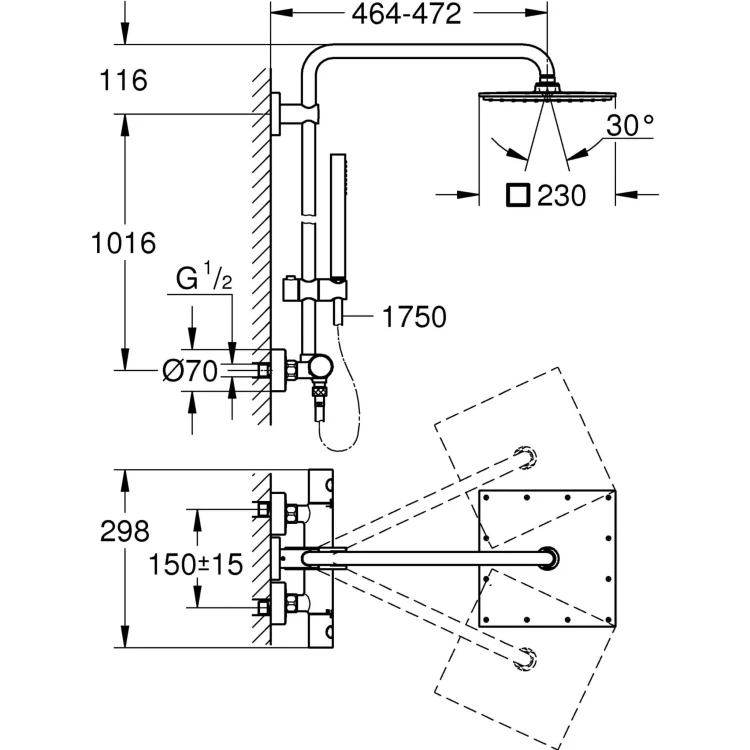 System prysznicowy GROHE EUPHORIA z termostatem chrom 26187000