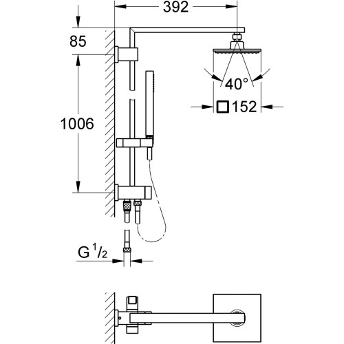 Zestaw prysznicowy GROHE EUPHORIA Chrom 27696000