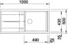 Zlewozmywak granitowy BLANCO METRA XL 6 S 100x50 cm, z korkiem aut., biały, PuraDur 515280