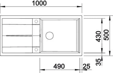 Zlewozmywak granitowy BLANCO METRA XL 6 S 100x50 cm, z korkiem aut., biały, PuraDur 515280