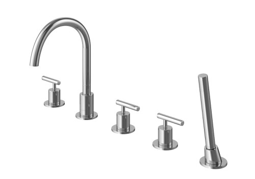 Bateria wannowa KOHLMAN ROXIN 5-otworowa z obrotową wylewką chrom QB242R