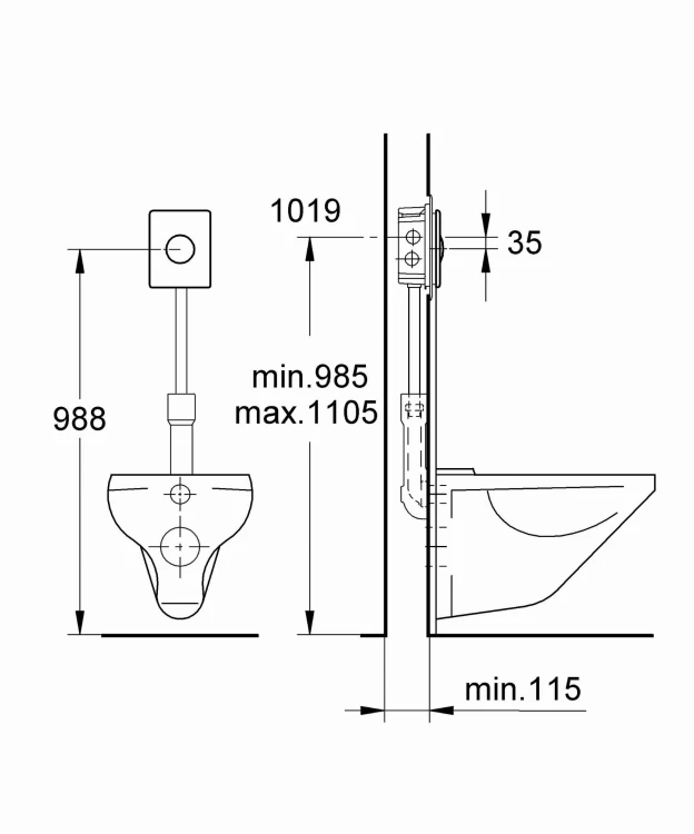 Przycisk spłukujący GROHE SKATE Chrom 37547P00