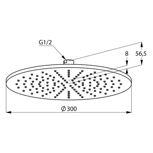 Głowica natryskowa KLUDI  A-QA Slim, fi 300, czarny mat 6433087-00