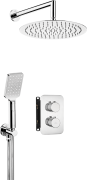 Zestaw natryskowy DEANTE BOX, bateria termostatyczna, deszczownica + zestaw wannowy, chrom BXYZ0EBT