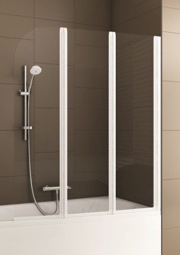 Parawan nawannowy 3-el. KFA MODERN 3 120,5x140cm szkło przezroczyste, biały 170-06953P