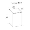 Kontener podblatowy ELITA LOOK 40x45cm wiszący 1D, Anthracite  166996