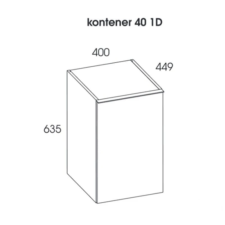 Kontener podblatowy ELITA LOOK 40x45cm wiszący 1D, Anthracite  166996