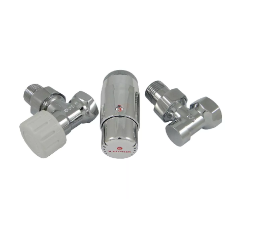 Zestaw przyłączy do grzejnika SCHLOSSER MINI kątowy, chrom 602200060